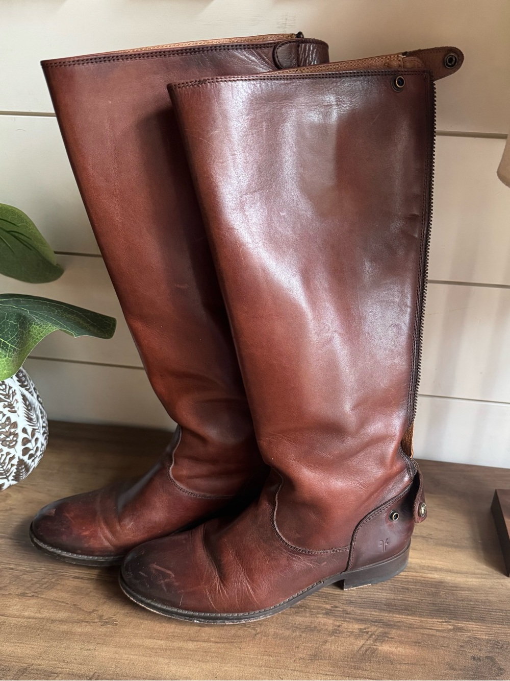 Frye Melissa Cognac Real Leather Riding Boots
